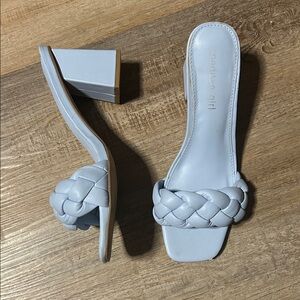 Madden Girl Light Blue Braided Heels